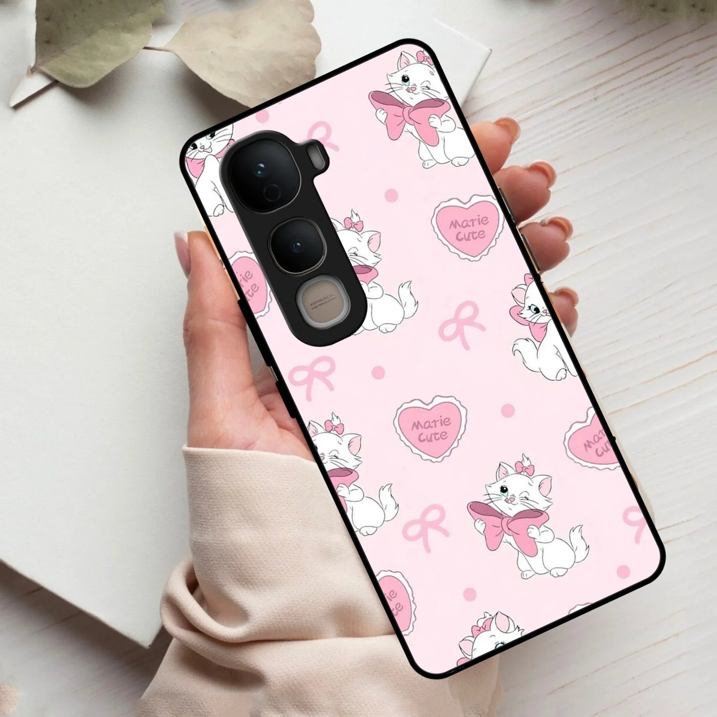 Cute Kitty Bliss Glass Case Cover For Vivo - ShopOnCliQ