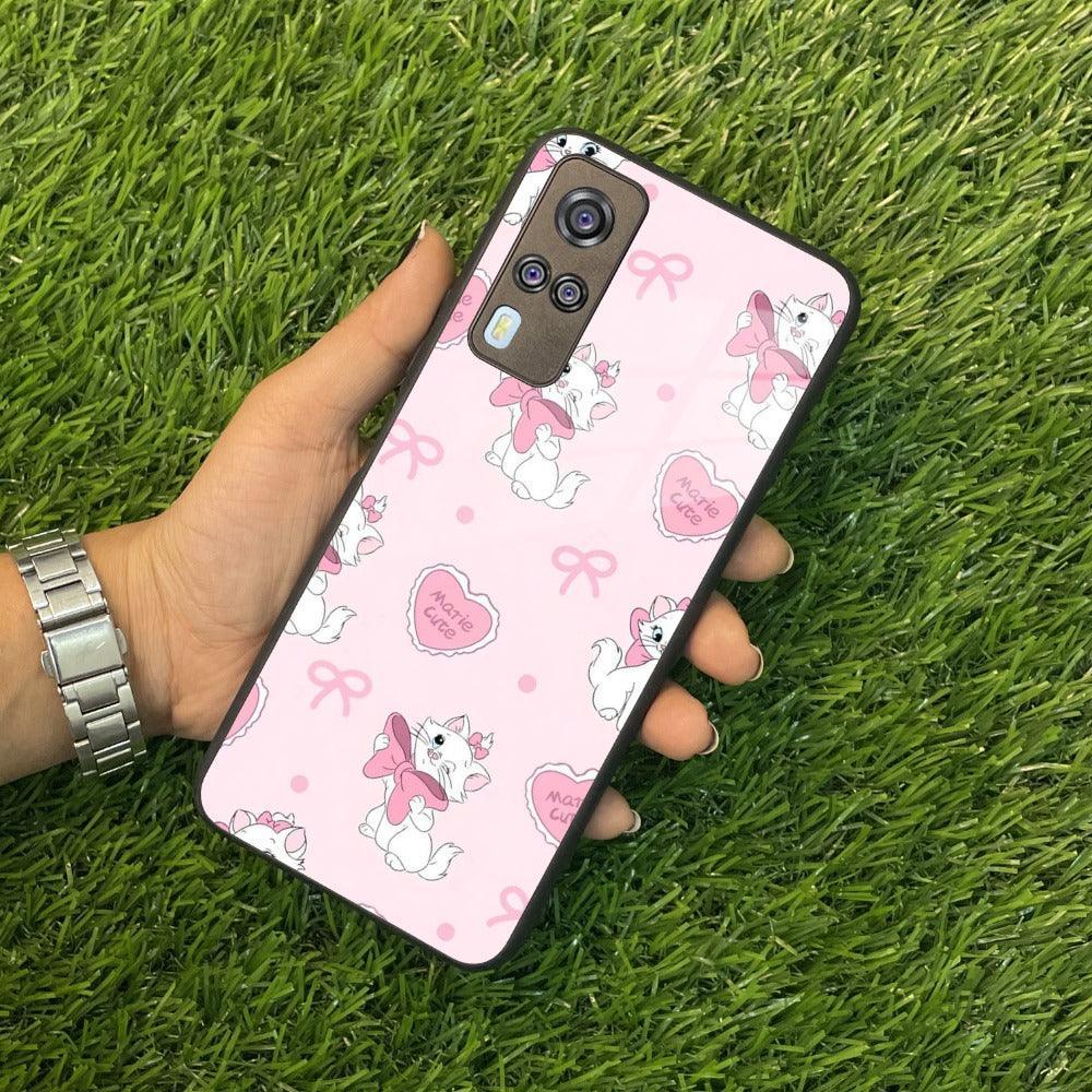 Cute Kitty Bliss Glass Case Cover For Vivo - ShopOnCliQ