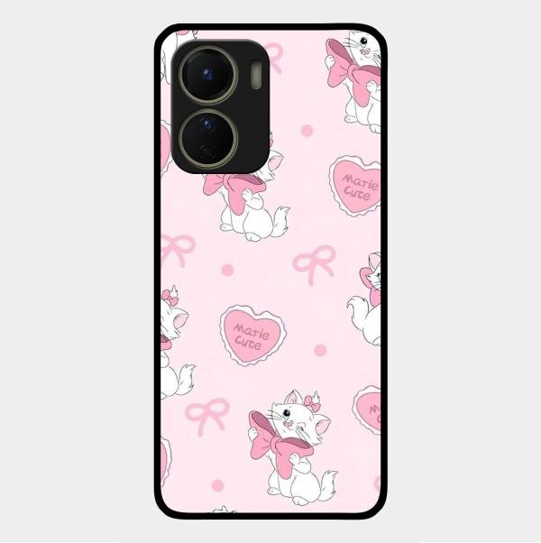 Cute Kitty Bliss Glass Case Cover For Vivo Y56 5G