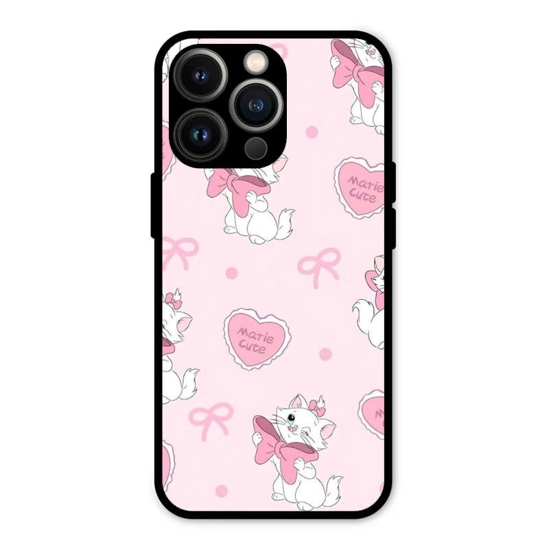 cute kitty bliss glossy metal case cover for iPhone 13 Pro