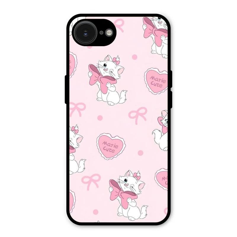cute kitty bliss glossy metal case cover for iPhone 16e