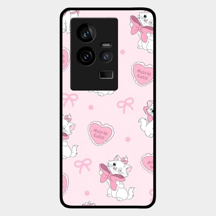 cute kitty bliss glossy metal case cover for iQOO 11 5G