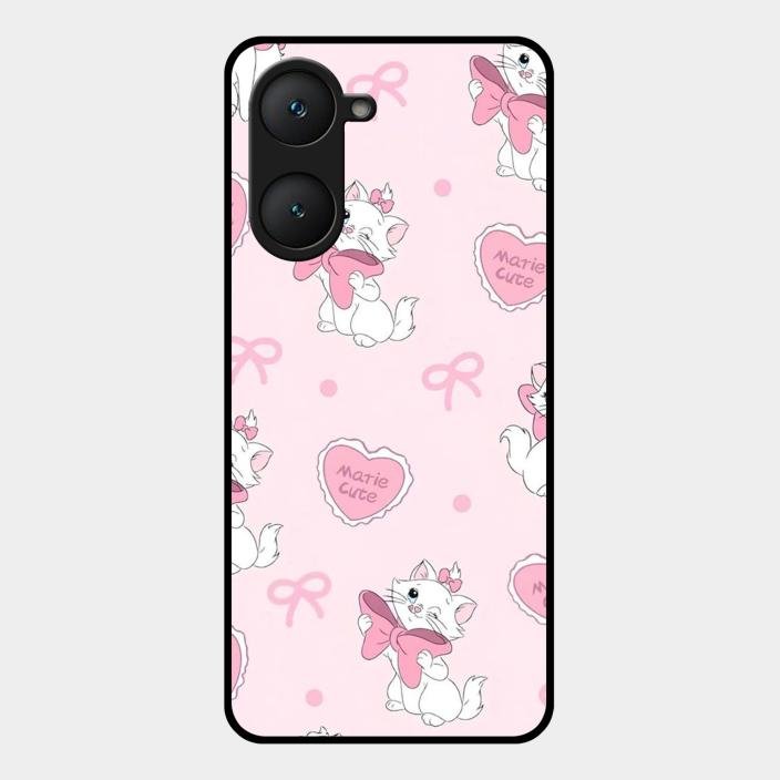 cute kitty bliss glossy metal case cover for iQOO Z9 Lite 5G