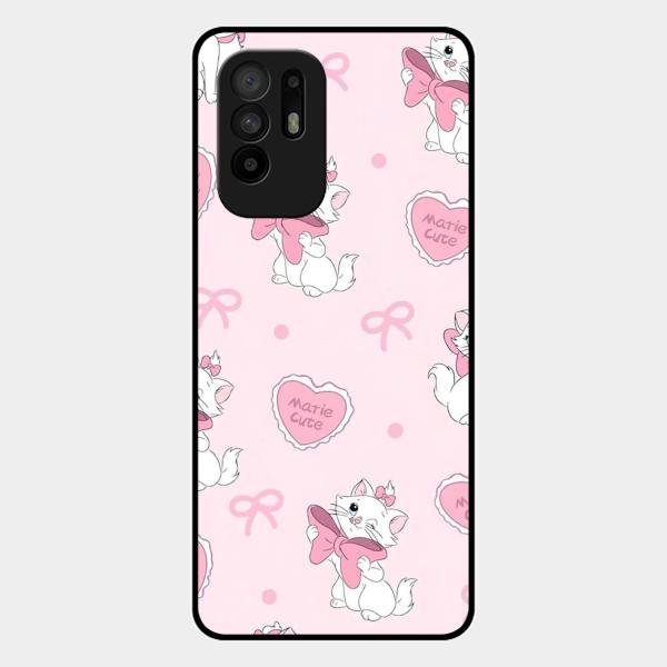 cute kitty bliss glossy metal case cover for Oppo F19 Pro Plus 5G