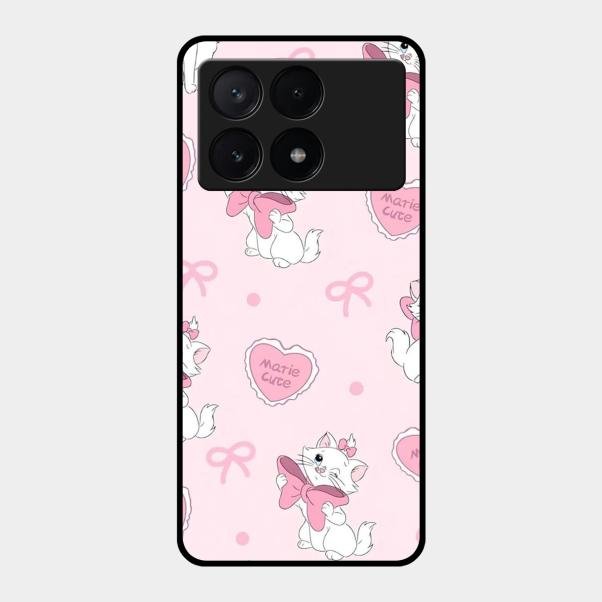 cute kitty bliss glossy metal case cover for Poco X6 Pro 5G