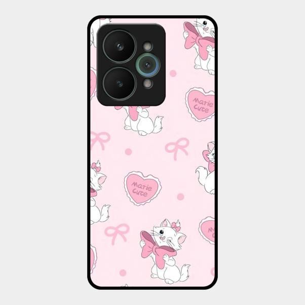 cute kitty bliss glossy metal case cover for Realme 15 5G