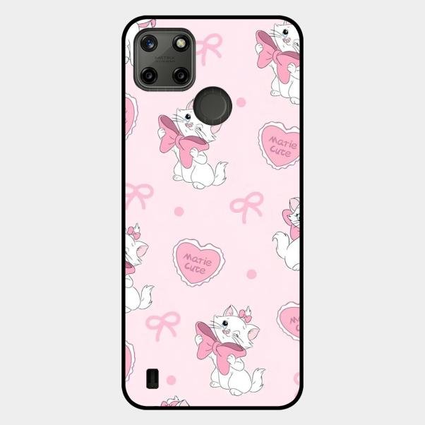 cute kitty bliss glossy metal case cover for Realme C25Y