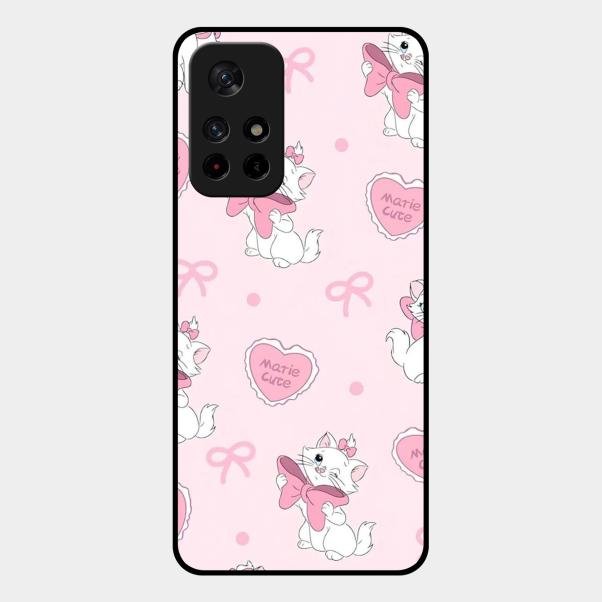 cute kitty bliss glossy metal case cover for Redmi Note 11T 5G