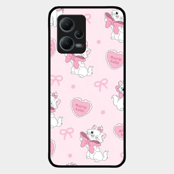 cute kitty bliss glossy metal case cover for Redmi Note 12 5G
