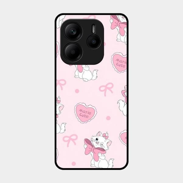 cute kitty bliss glossy metal case cover for Redmi Note 14 5G
