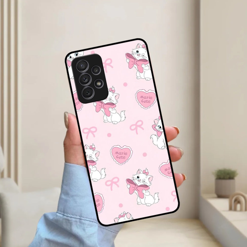 Cute Kitty Bliss Glossy Metal Case Cover For Samsung