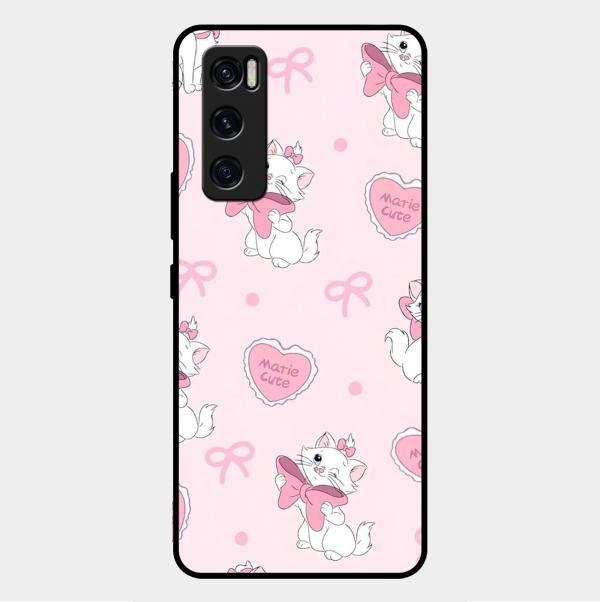 cute kitty bliss glossy metal case cover for Vivo V20 Se