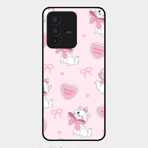 cute kitty bliss glossy metal case cover for Vivo V23 5G