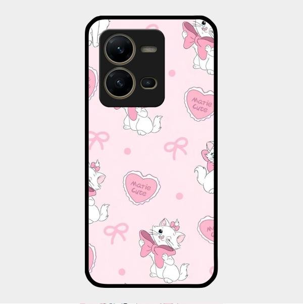 cute kitty bliss glossy metal case cover for Vivo V25 5G
