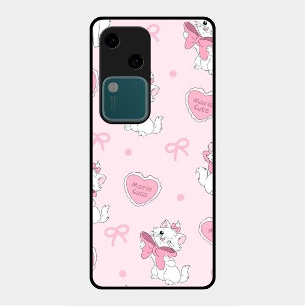 cute kitty bliss glossy metal case cover for Vivo V30 5G