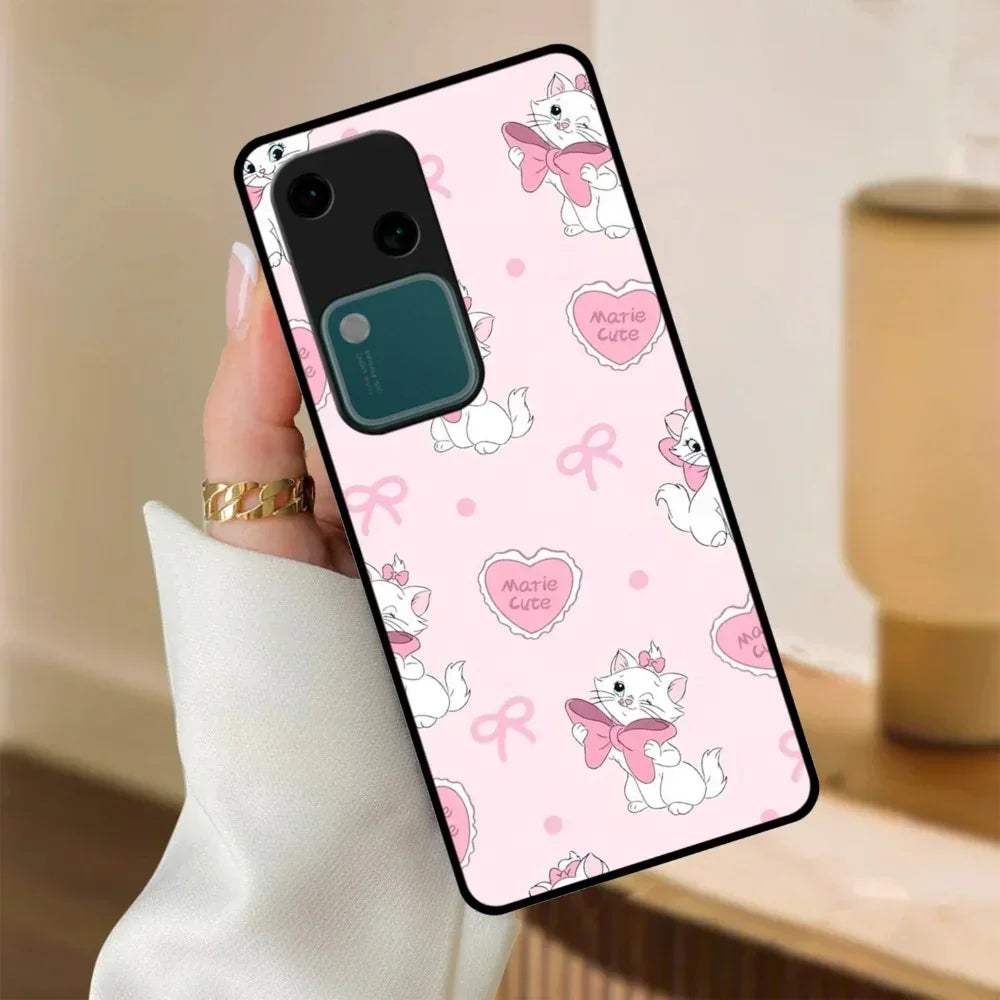 Cute Kitty Bliss Glossy Metal Case Cover For Vivo - ShopOnCliQ