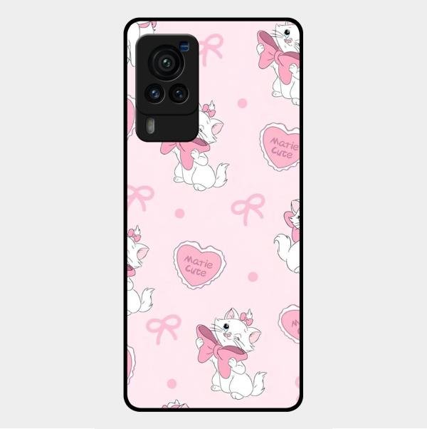 cute kitty bliss glossy metal case cover for Vivo X60 Pro 5G