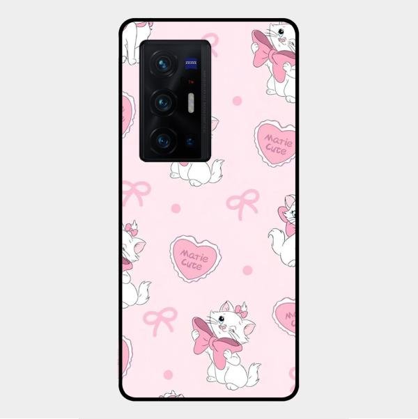 cute kitty bliss glossy metal case cover for Vivo X70 Pro Plus 5G
