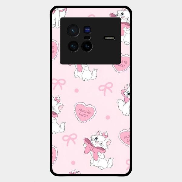 cute kitty bliss glossy metal case cover for Vivo X80 5G