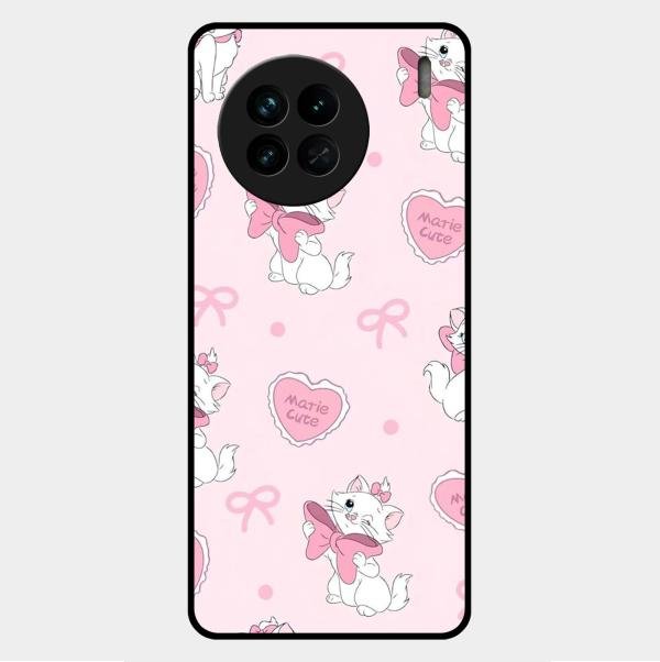 cute kitty bliss glossy metal case cover for Vivo X90 5G
