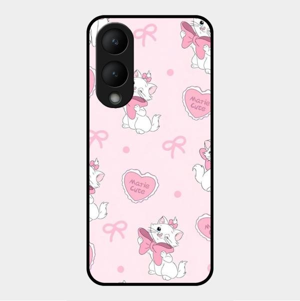 cute kitty bliss glossy metal case cover for Vivo Y28 5G