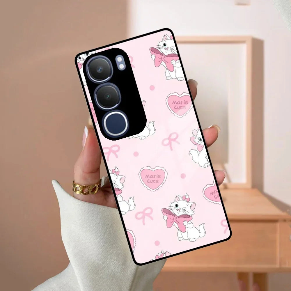 Cute Kitty Bliss Glossy Metal Case Cover For Vivo - ShopOnCliQ