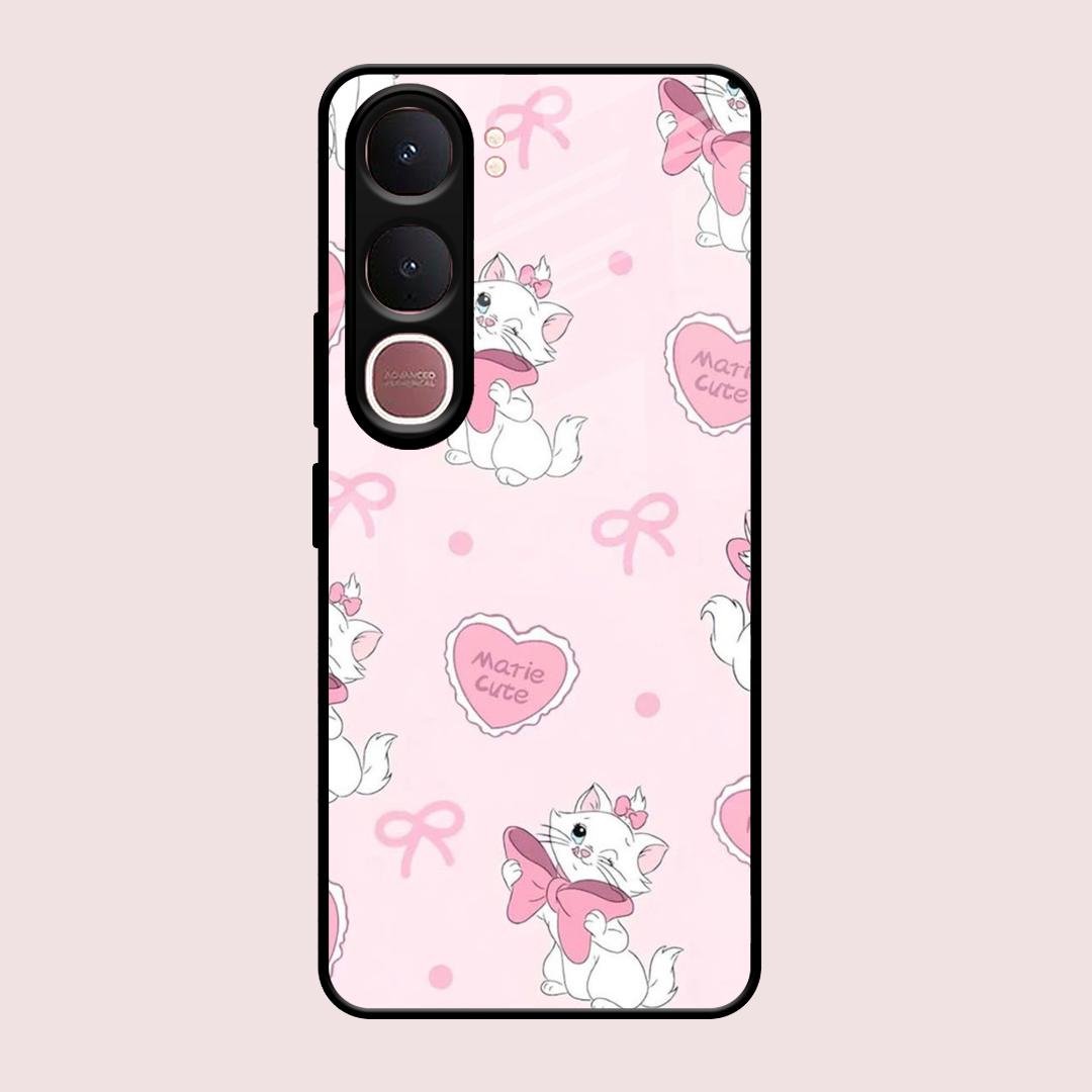 cute kitty bliss glossy metal case cover for Vivo Y31 5G