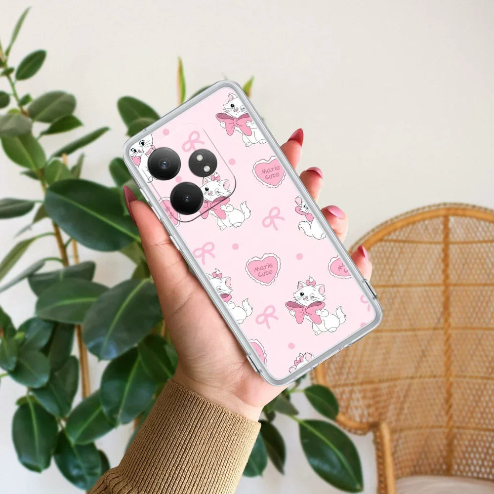 Cute Kitty Bliss Transparent Silicon Case For Realme/Narzo - ShopOnCliQ