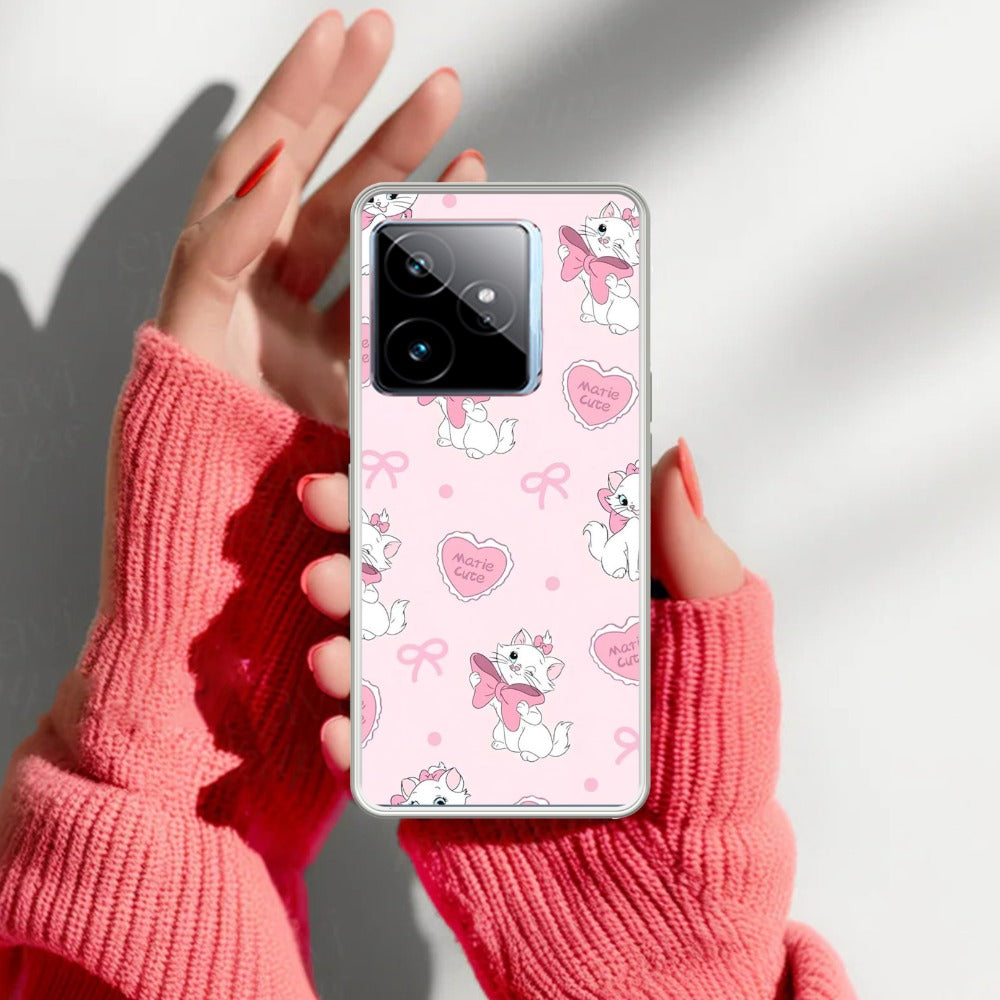 Cute Kitty Bliss Transparent Silicon Case For Realme/Narzo