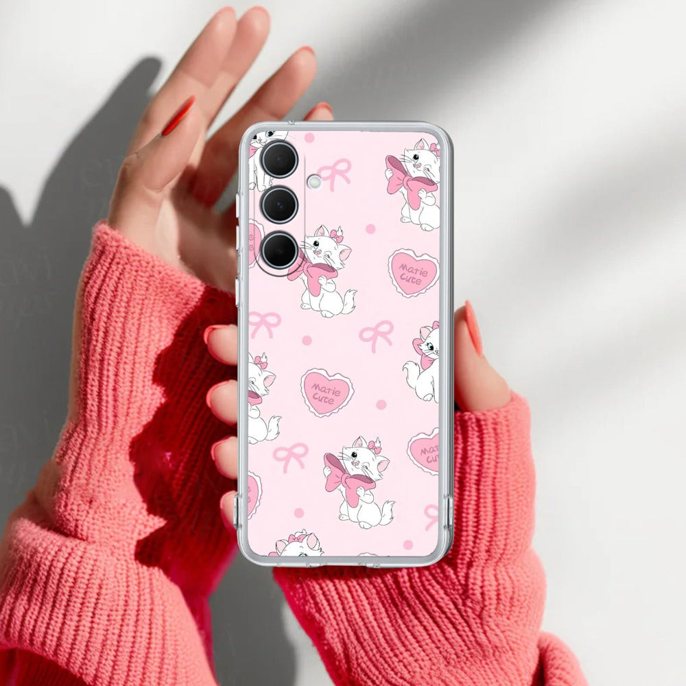 Cute Kitty Bliss Transparent Silicon Case For Samsung