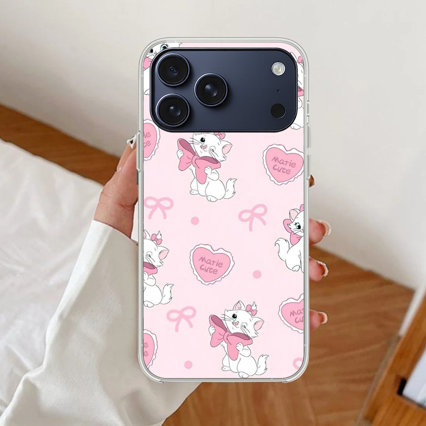 Cute Kitty Bliss Transparent Silicon Case For iPhone
