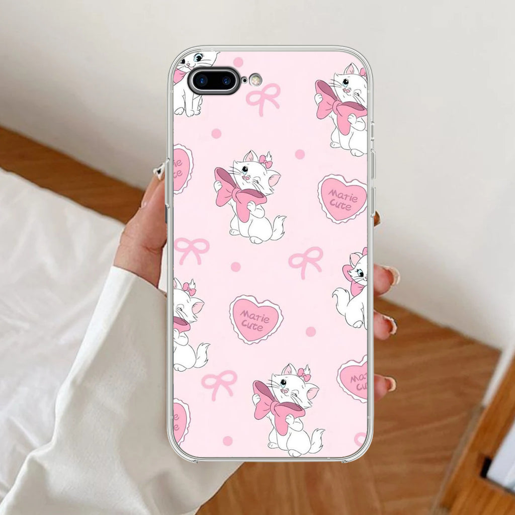 Cute Kitty Bliss Anti Yellow Clear Case For iPhone 7 Plus / iPhone 8 Plus