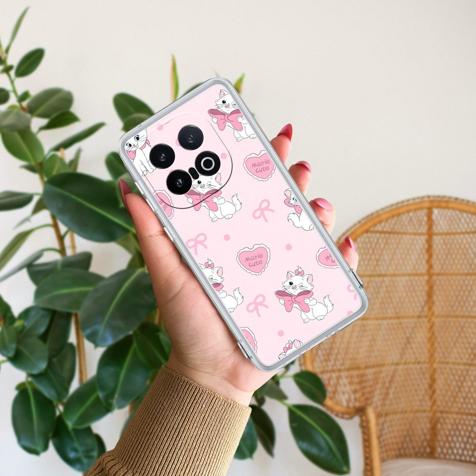 Cute Kitty Bliss Transparent Silicon Case For iQOO - ShopOnCliQ