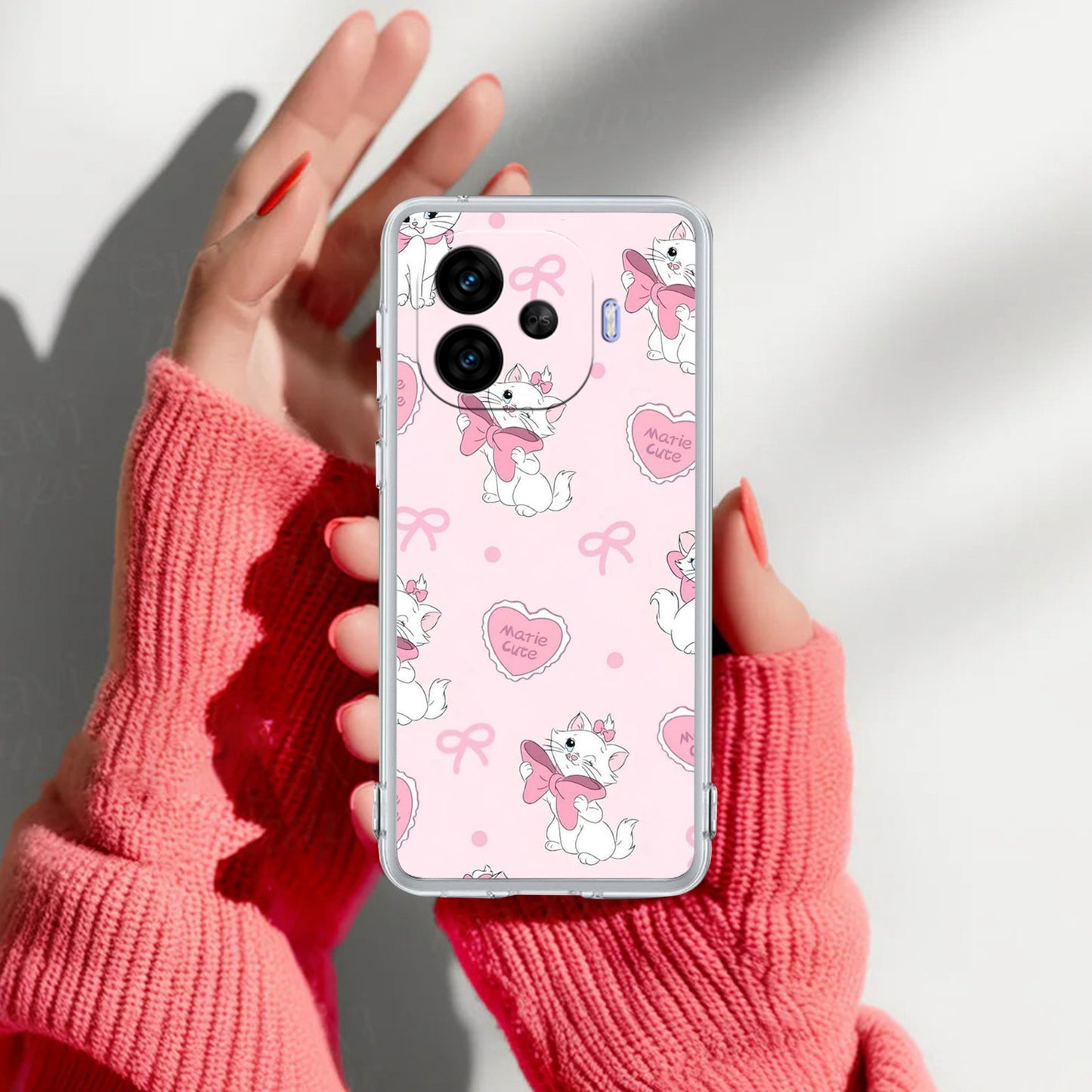 Cute Kitty Bliss Transparent Silicon Case For iQOO