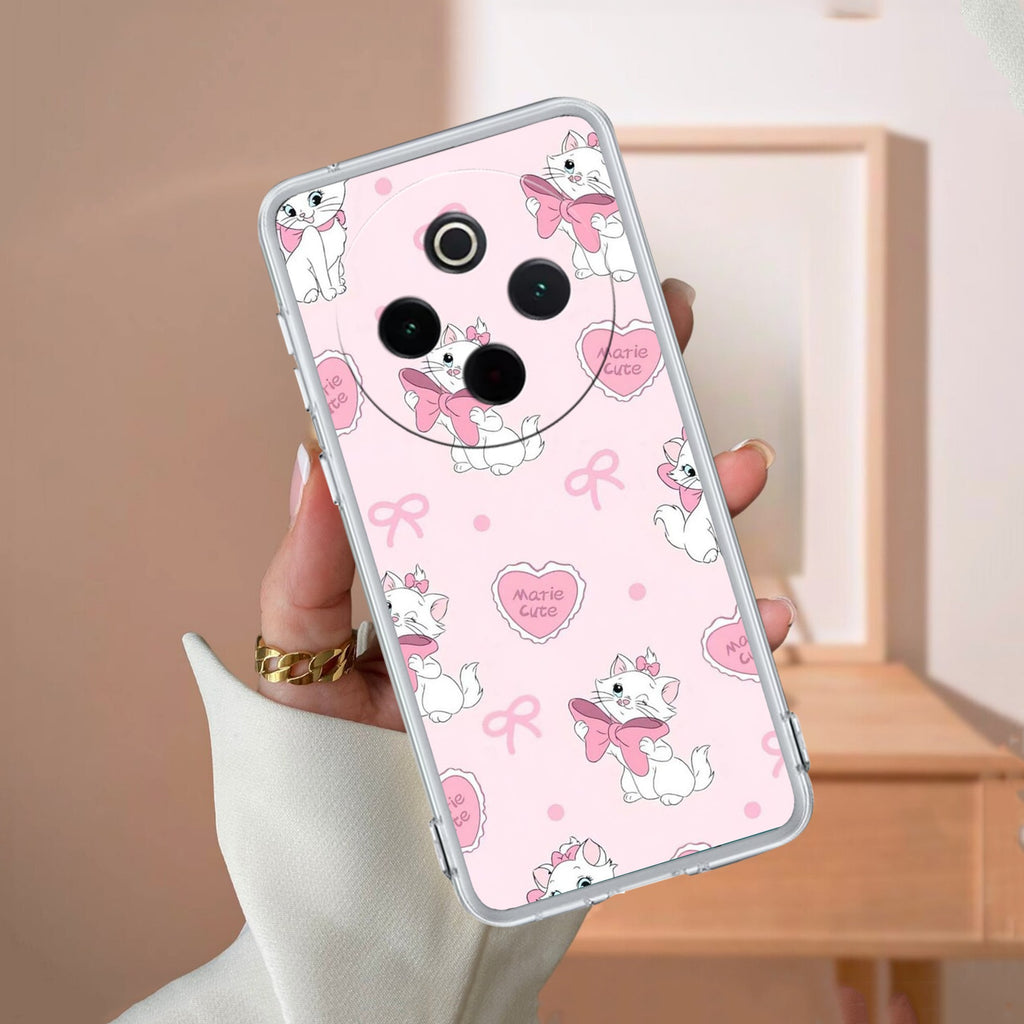 Cute Kitty Bliss Transparent Silicon Case For iQOO - ShopOnCliQ