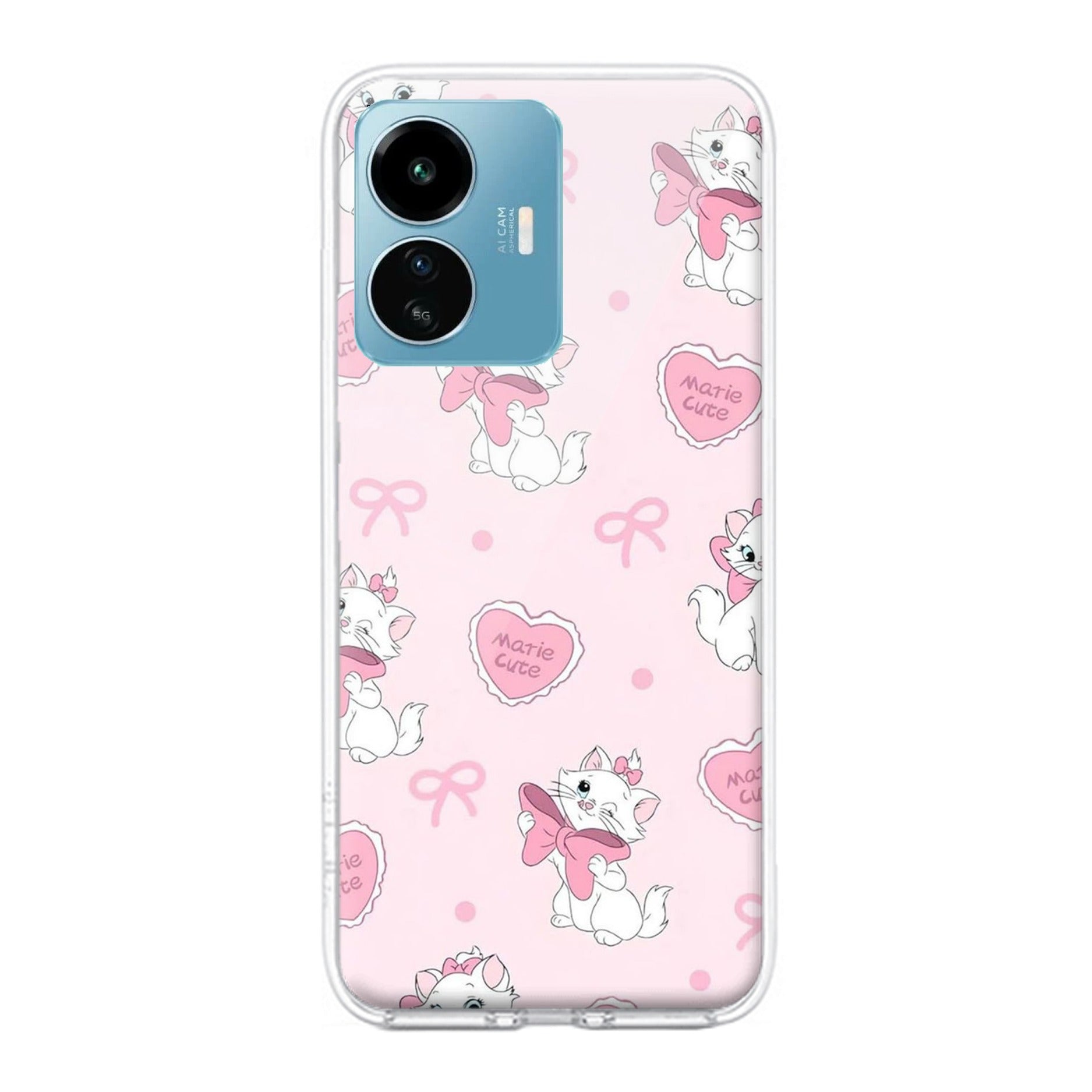 Cute Kitty Bliss Transparent Silicon Case For iQOO Z6 Lite 5G