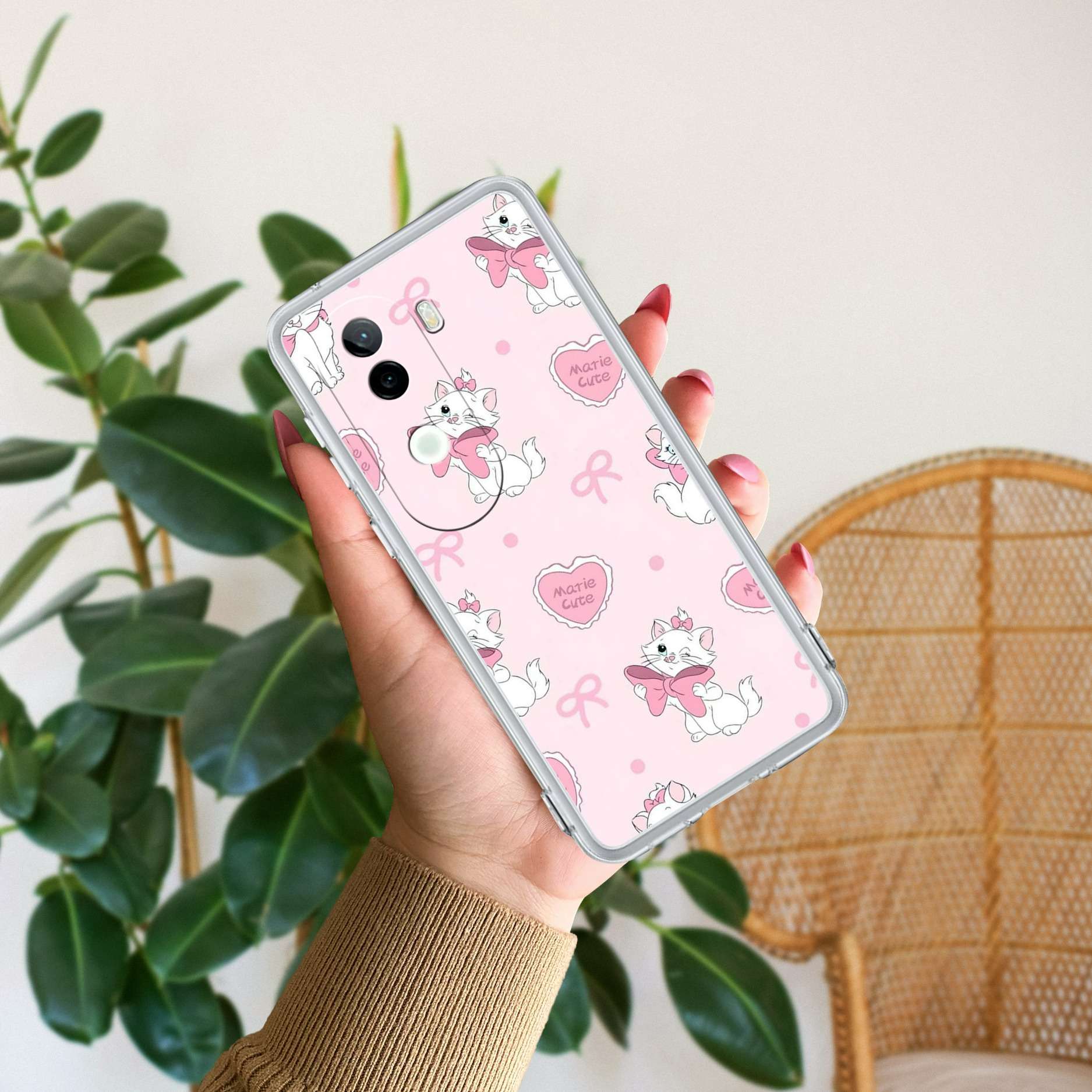 Cute Kitty Bliss Transparent Silicon Case For Vivo