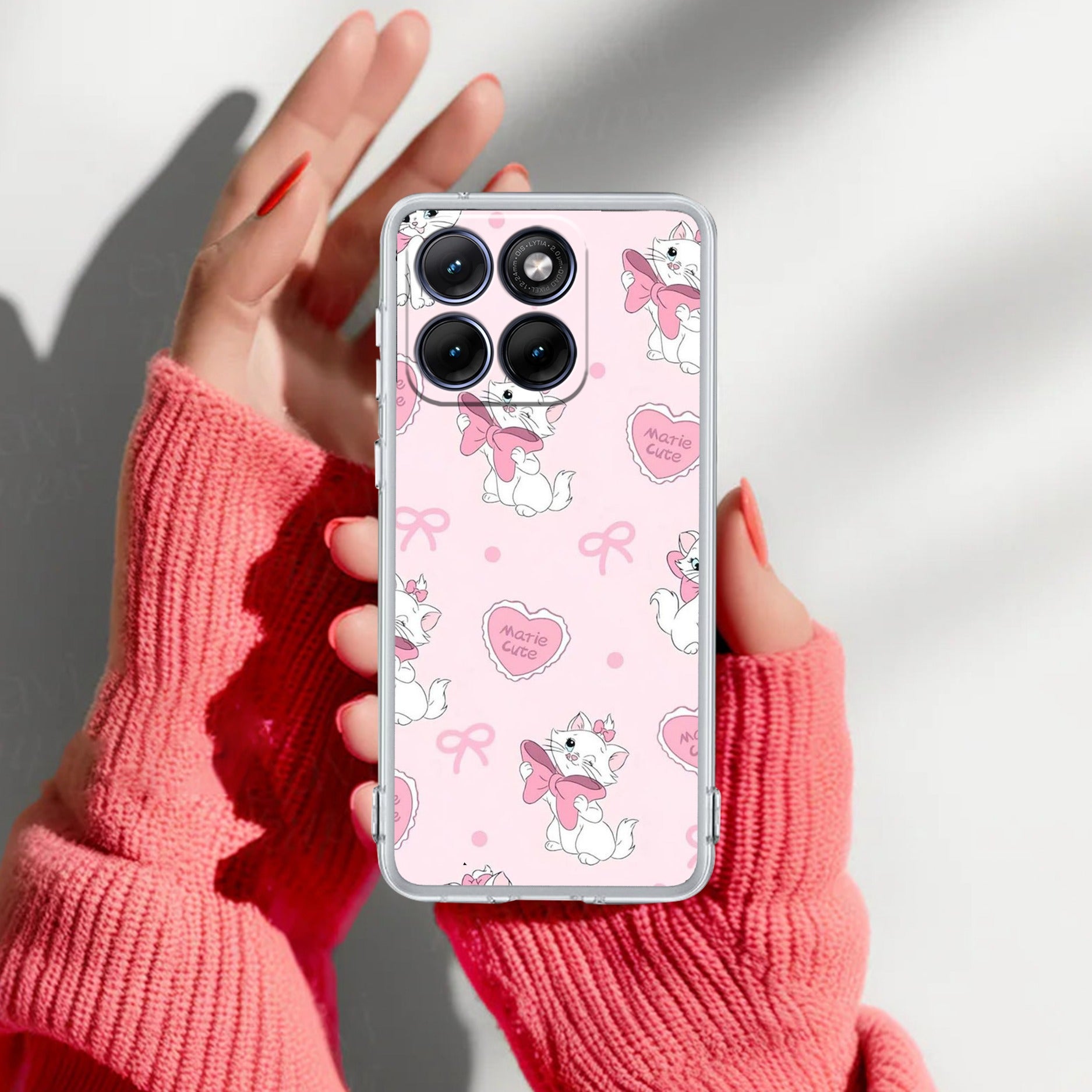 Cute Kitty Bliss Transparent Silicon Case For Motorola Edge 70 Fusion 5G