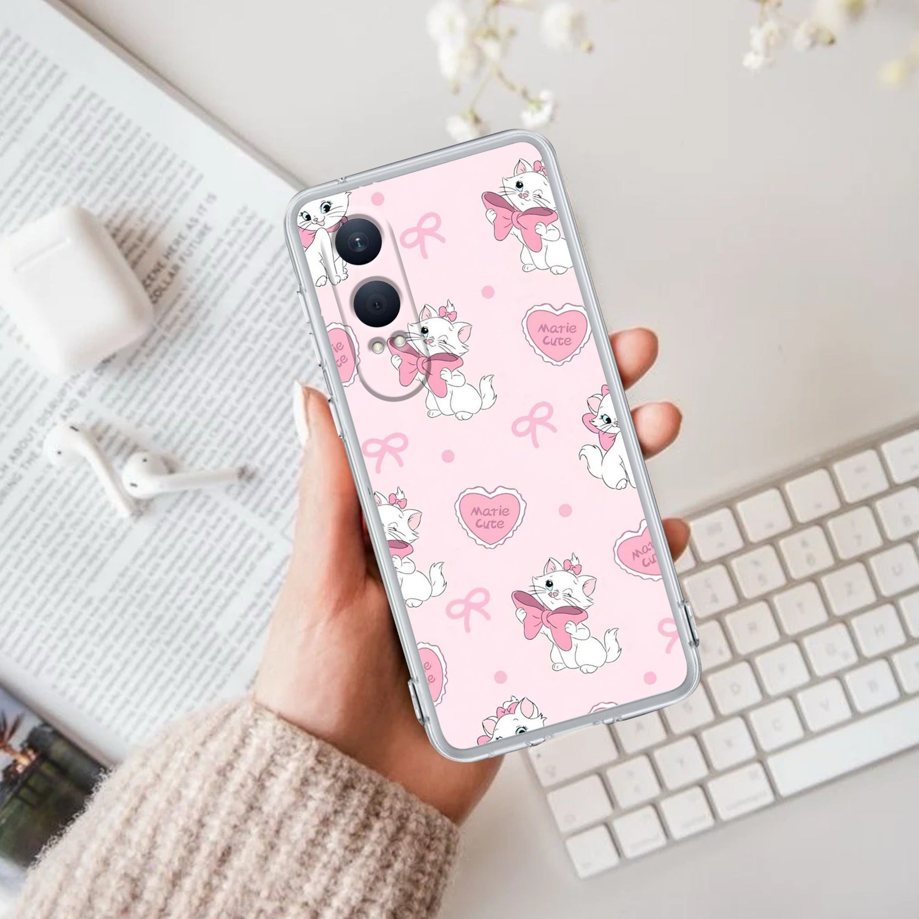 Cute Kitty Bliss Transparent Silicon Case For OnePlus