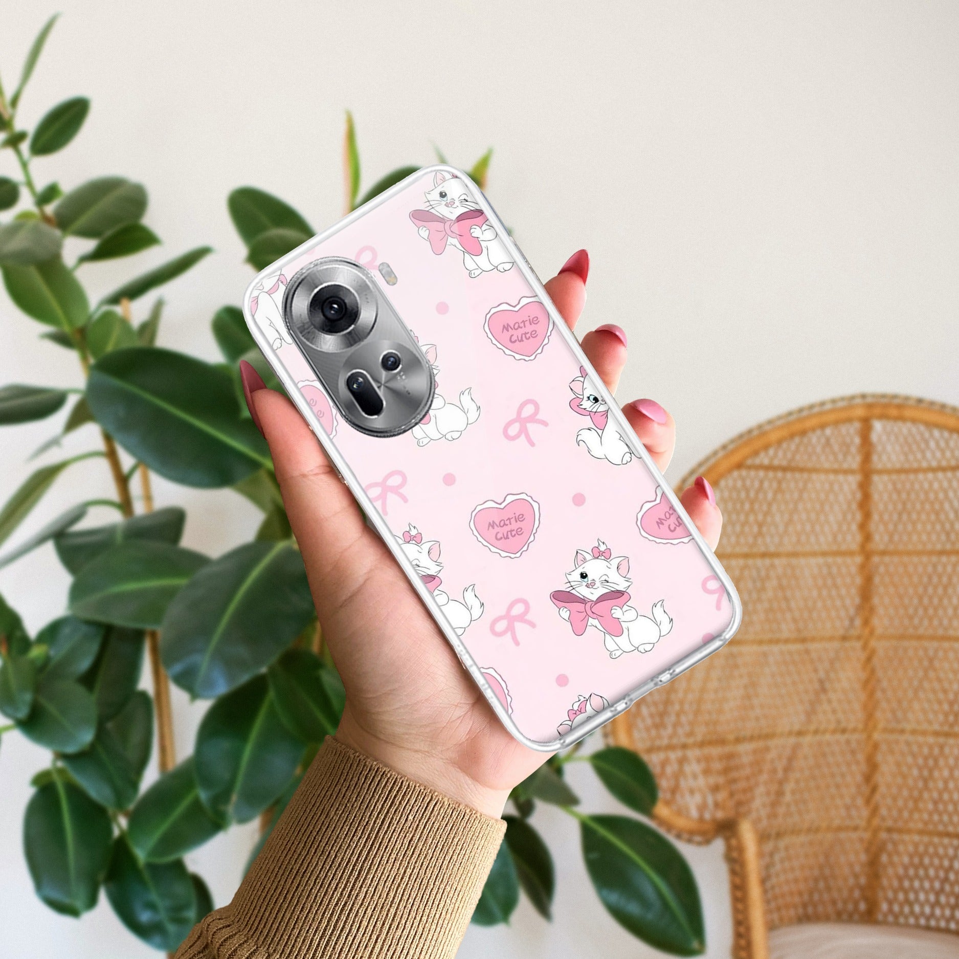 Cute Kitty Bliss Anti Yellow Case For Oppo Reno 11 5G