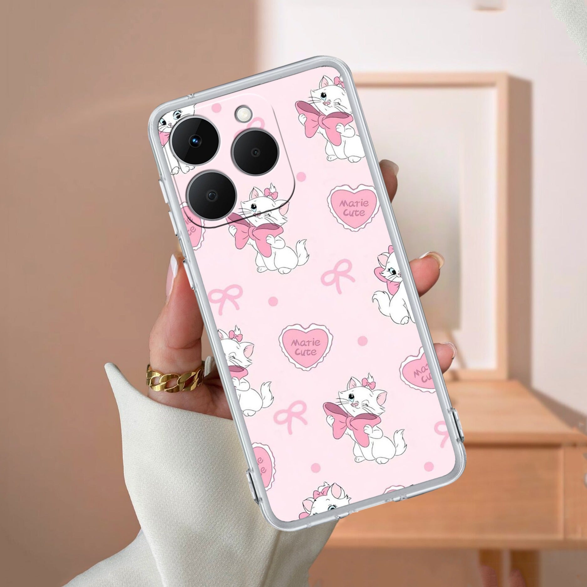 Cute Kitty Bliss Anti Yellow Case For Realme 15T 5G