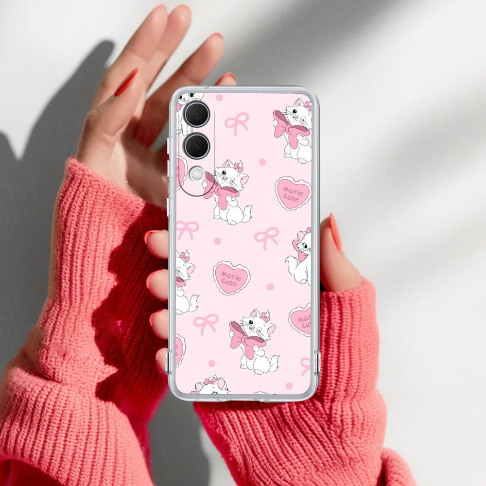Cute Kitty Bliss Transparent Silicon Case For Samsung