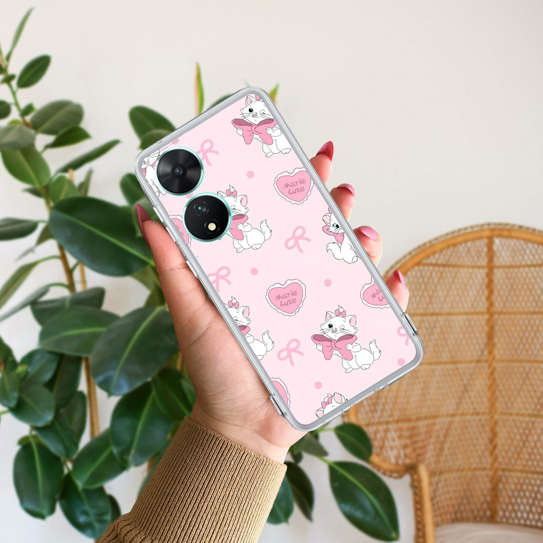 Cute Kitty Bliss Transparent Silicon Case For Vivo V29 Pro 5G