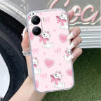 Cute Kitty Bliss Transparent Silicon Case For Vivo T2x 5G