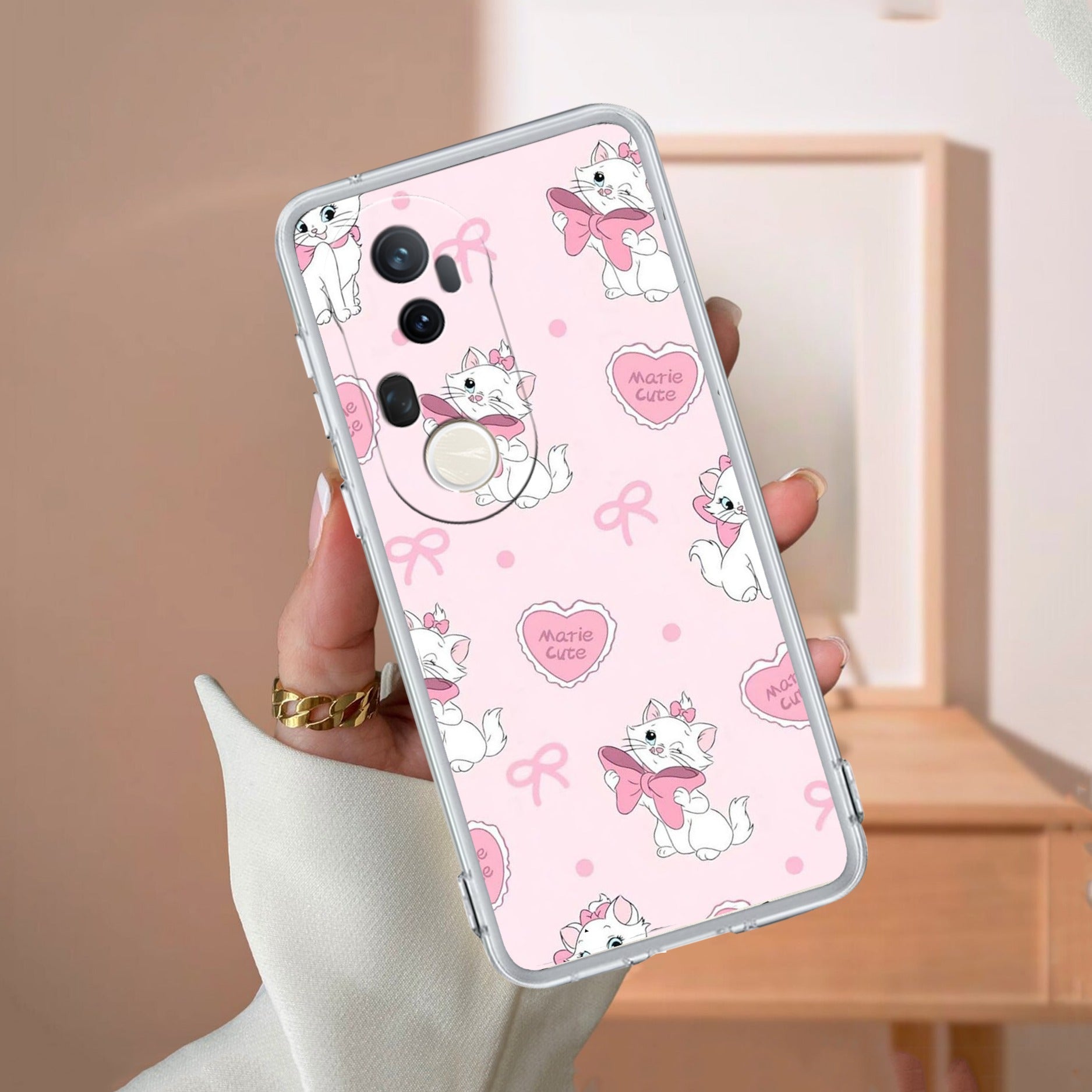 Cute Kitty Bliss Transparent Silicon Case For Vivo Y75 4G