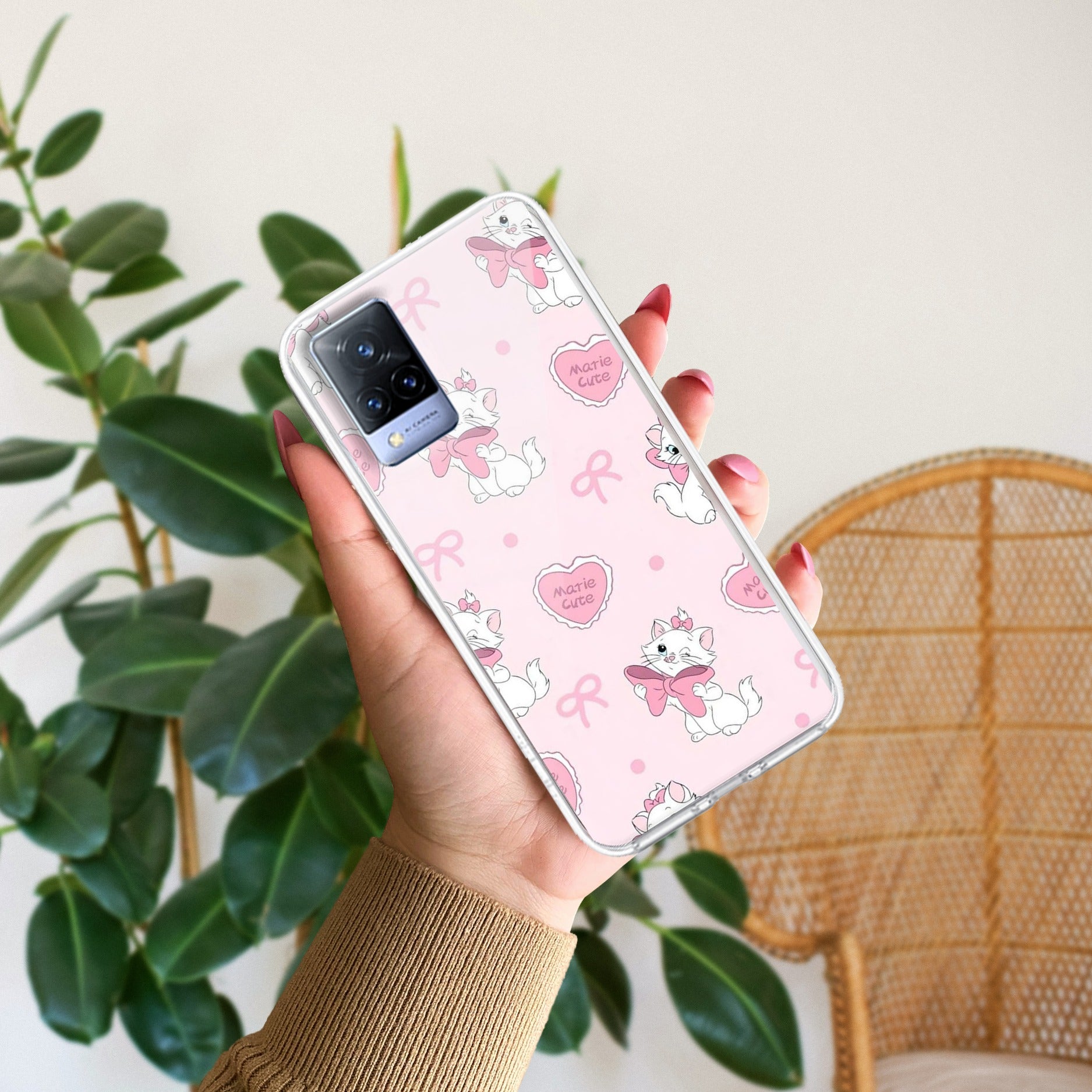 Cute Kitty Bliss Transparent Silicon Case For Vivo Y22