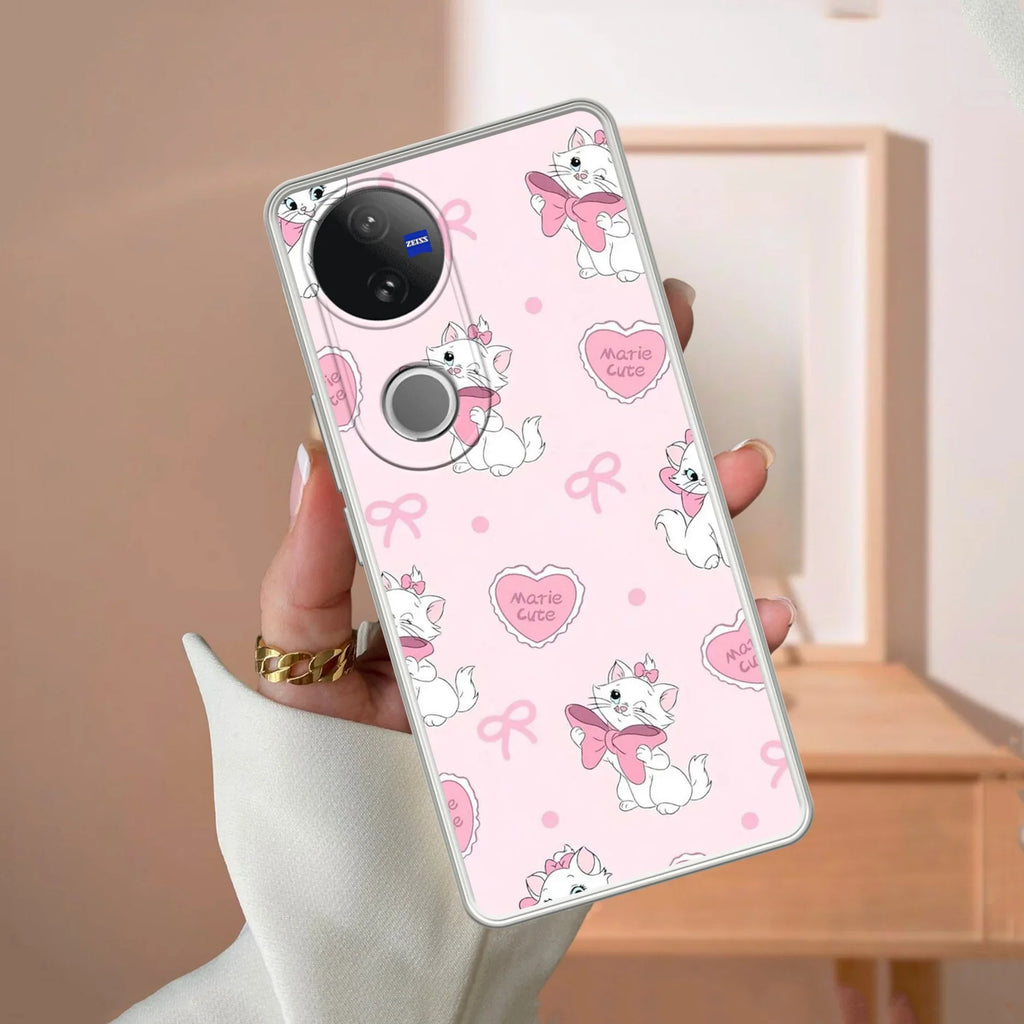 Cute Kitty Bliss Transparent Silicon Case For Vivo - ShopOnCliQ