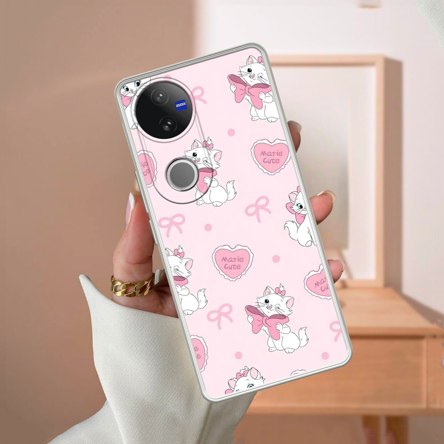 Cute Kitty Bliss Transparent Silicon Case For Vivo