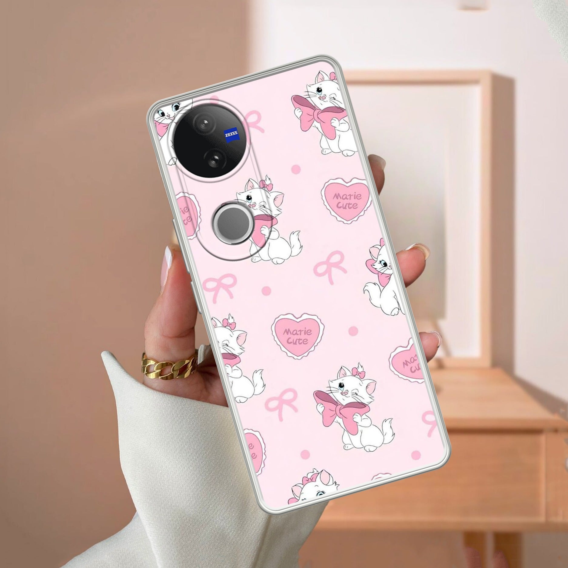 Cute Kitty Bliss Transparent Silicon Case For Vivo