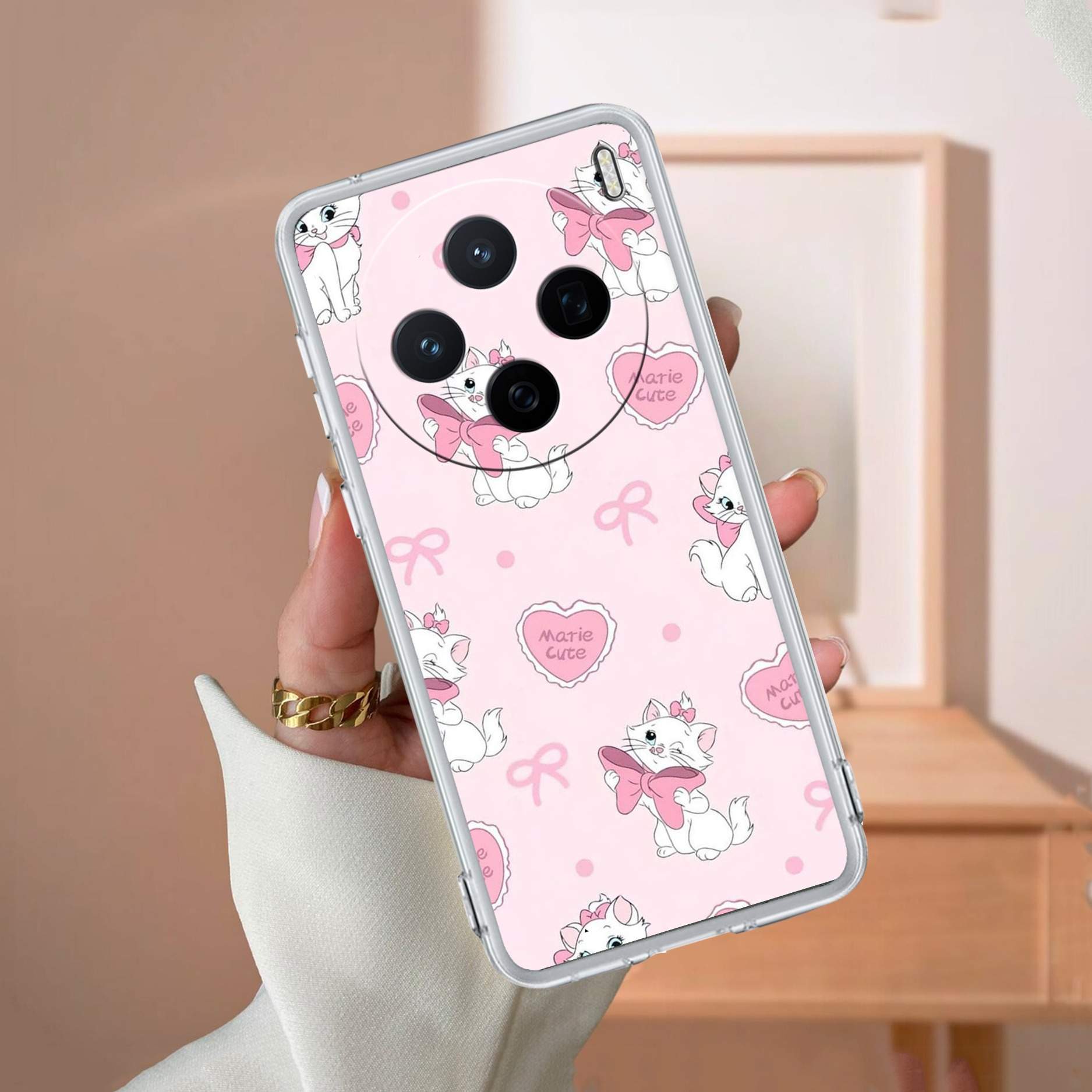 Cute Kitty Bliss Transparent Silicon Case For Vivo